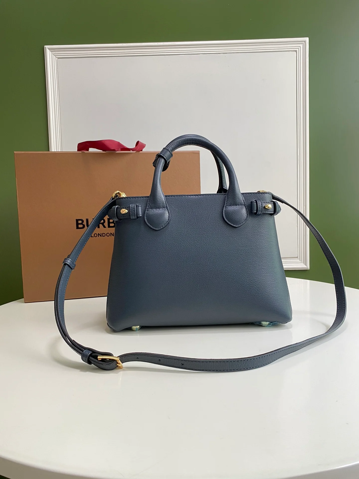 Сумка-тоут Burberry The Banner, маленькая, синяя.