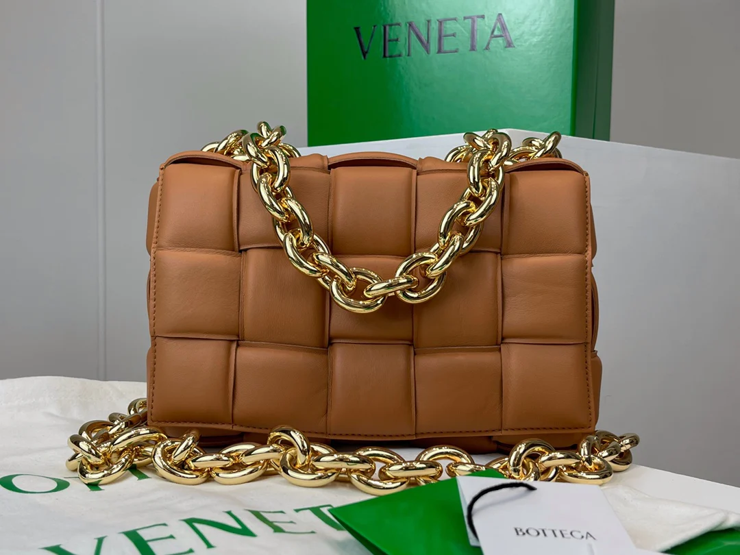 Плетеная сумка BV в виде кассеты, квадратная сумка на цепочке, из овечьей кожи, 27х10х18 см, 3 шт.