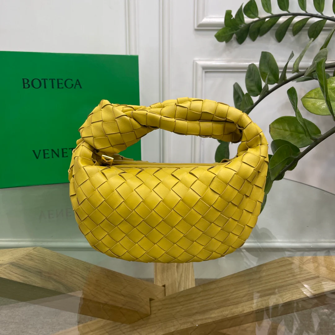 Плетеная круглая сумка-хобо BV Jodie с узлом - Размер 27х22х3 см - 2 шт.