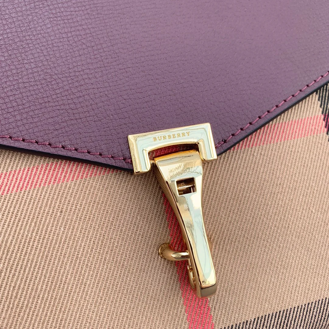 Сумка через плечо Burberry House в клетку, бордовая.