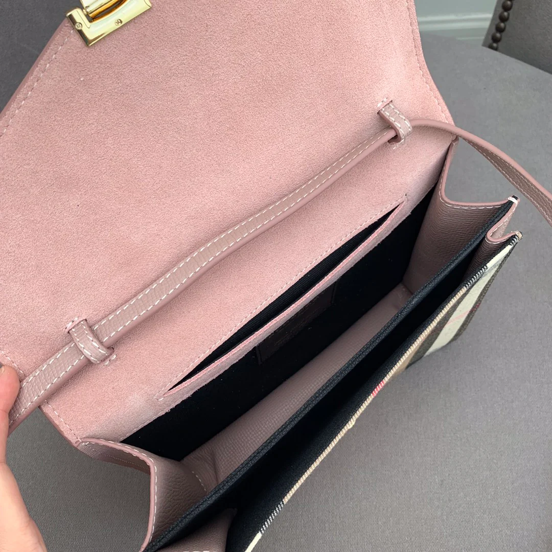 Сумка через плечо Burberry House в клетку - розовая