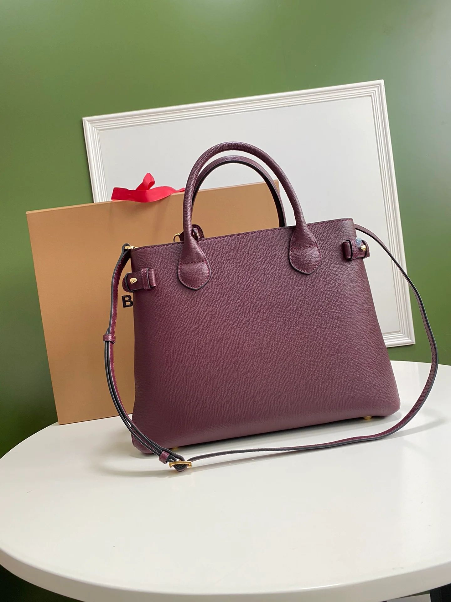 Сумка-тоут Burberry bbr-the-banner - бордовая