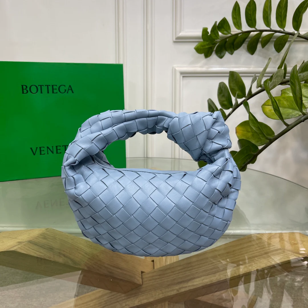 Плетеная круглая сумка-хобо BV Jodie с узлом - Размер 27x22x3 см - 14