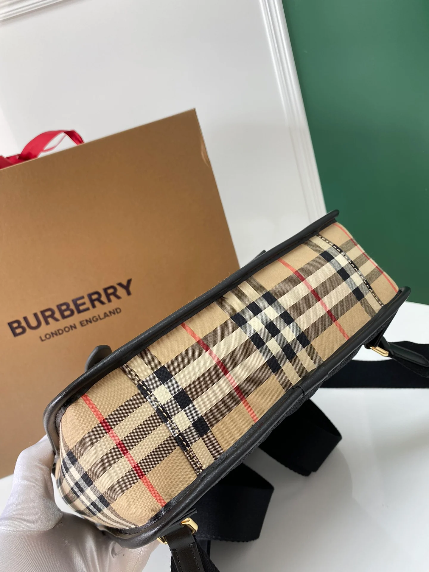 Рюкзак Burberry в клетку - квадратная форма, стиль преппи - Рюкзак