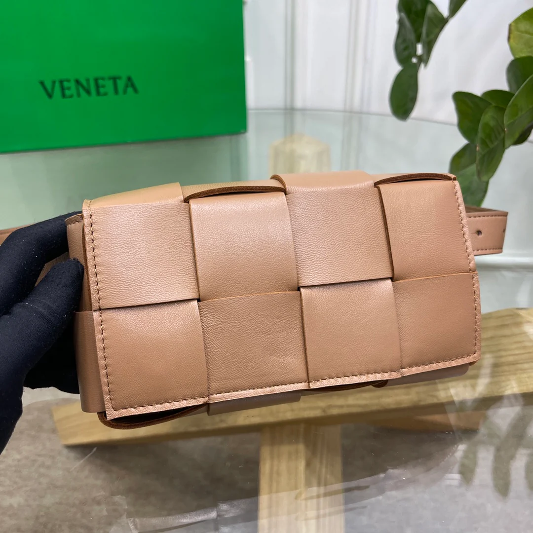 Поясная сумка BV из плетеной ткани, овечья кожа, 17,5х9,5х5 см, 2 шт.