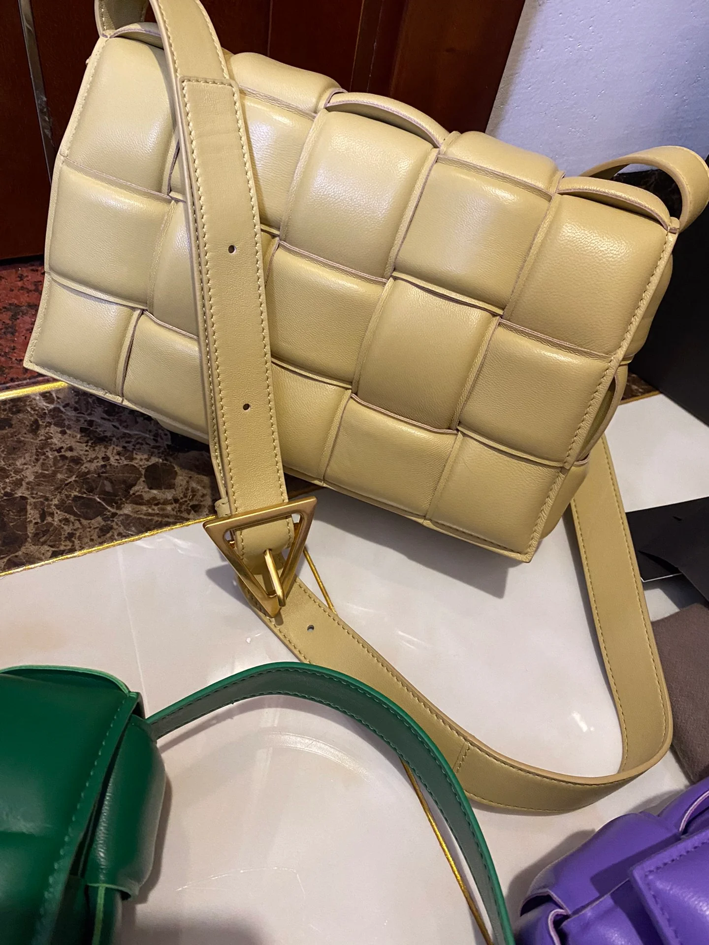 Чехол для кассет BV из плетеной кожи/держатель для карт/яичная кожа/25х15х4 см