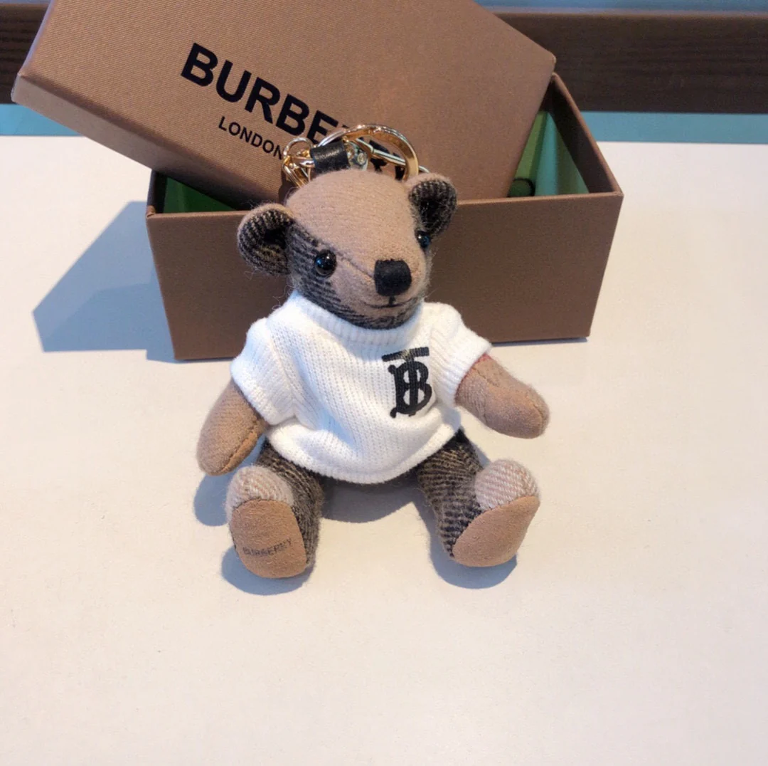 Burberry - Брелок в виде медведя для толстовки - Белый