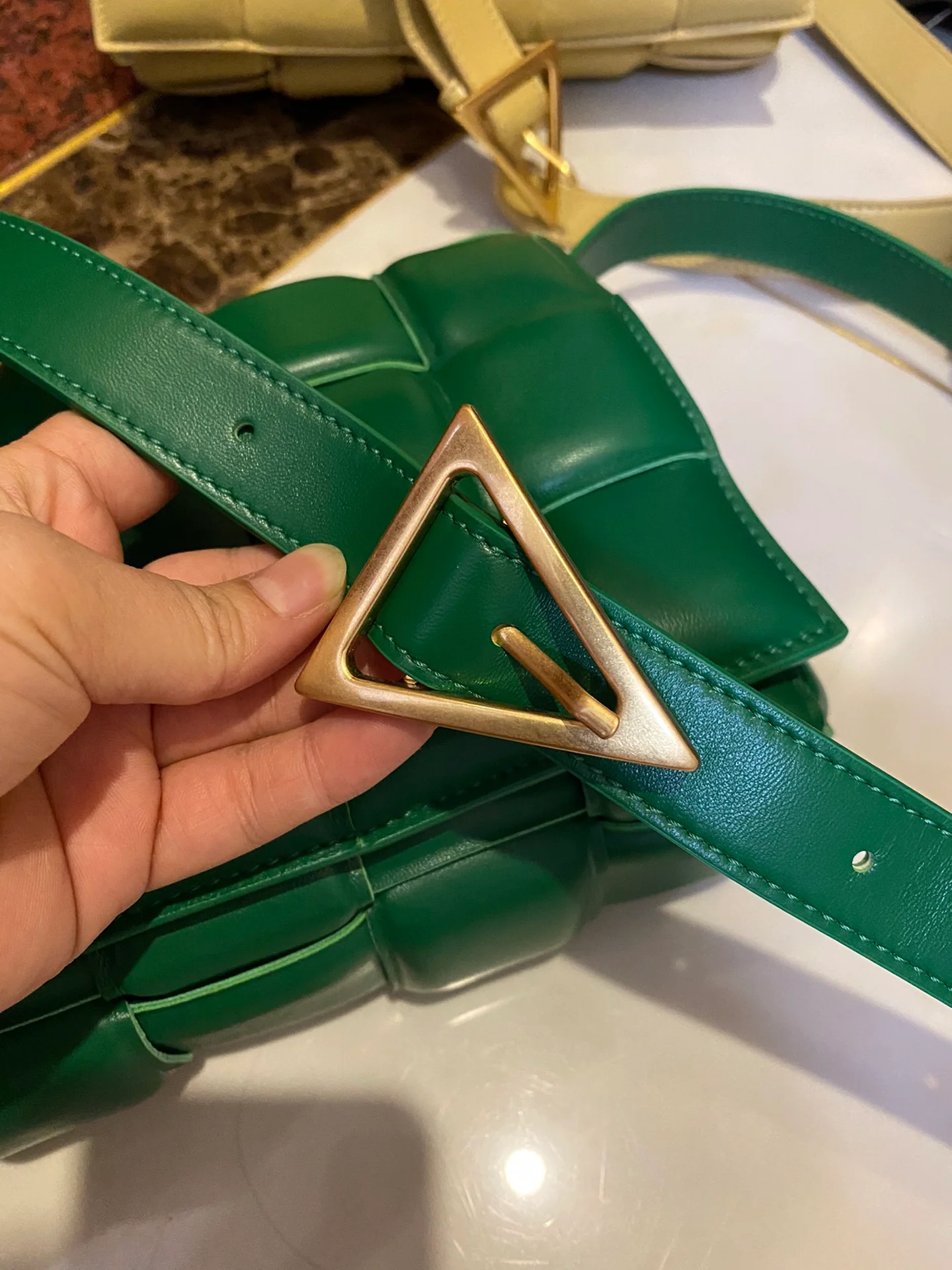 Поясная сумка BV из плетеной ткани, овечья кожа, 17 см 5х9 см 5 см