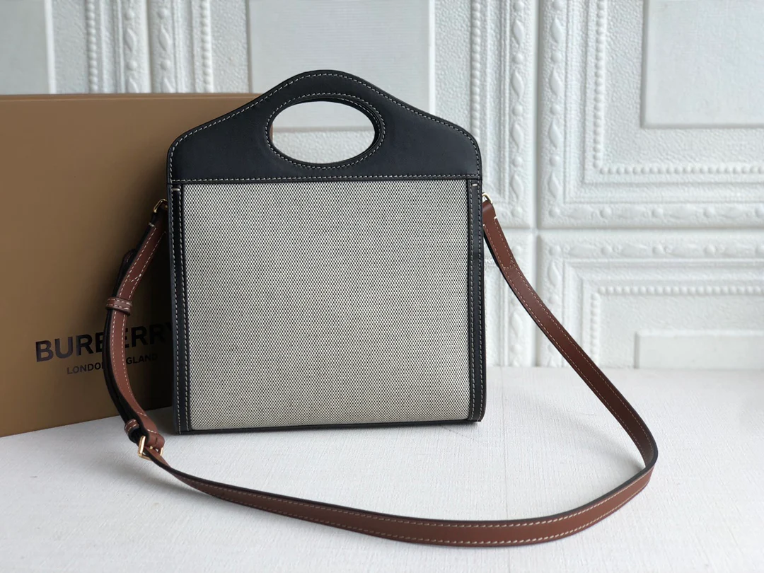 Холщовая сумка-тоут Burberry - Черная - 1