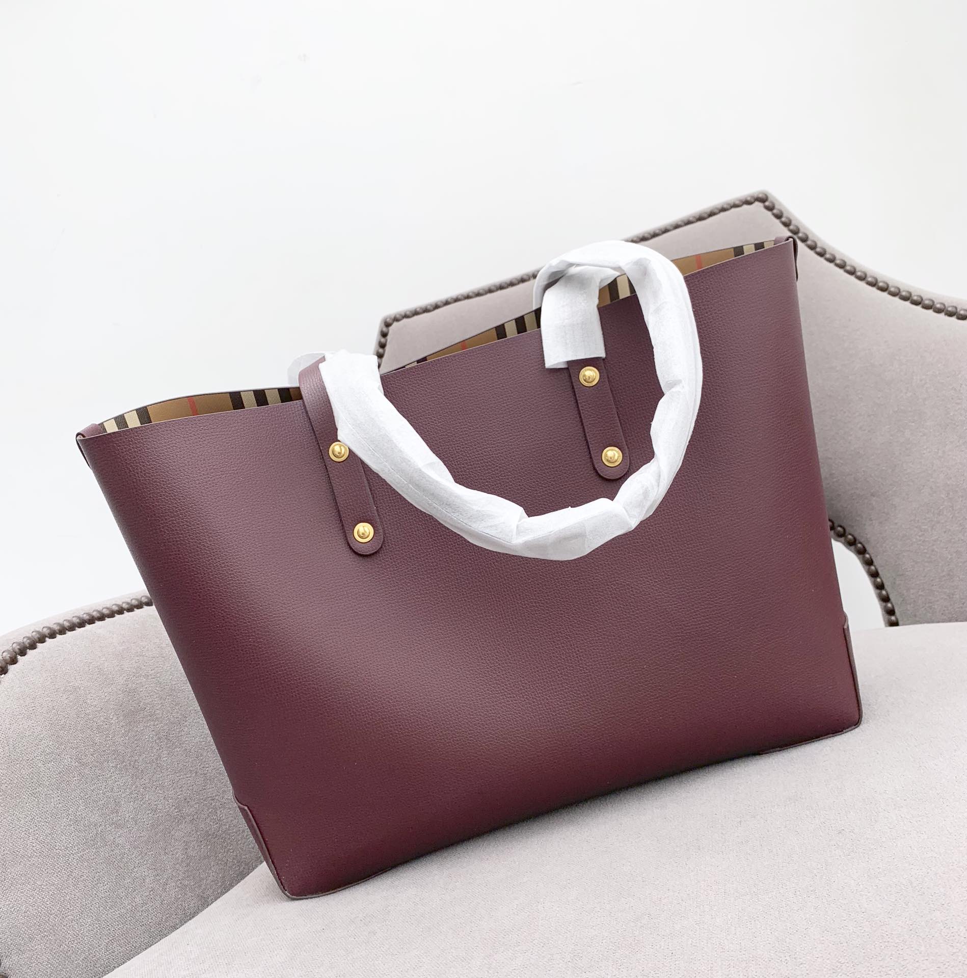 Burberry - Новинка - Винтаж - Ретро - Сумка-тоут - Бордовая