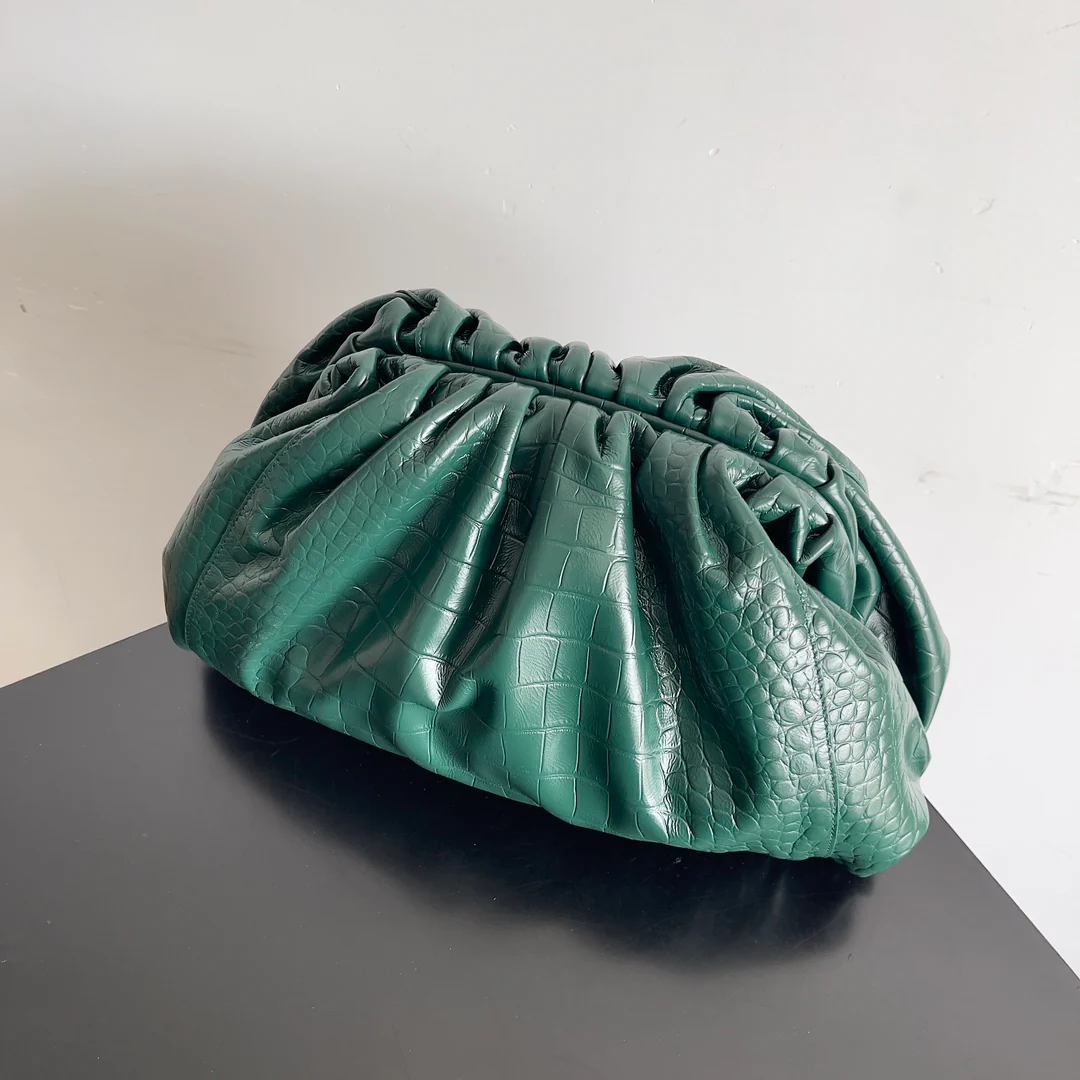BV - Узор под крокодиловую кожу - Сумка-облако - Изумрудно-зеленый