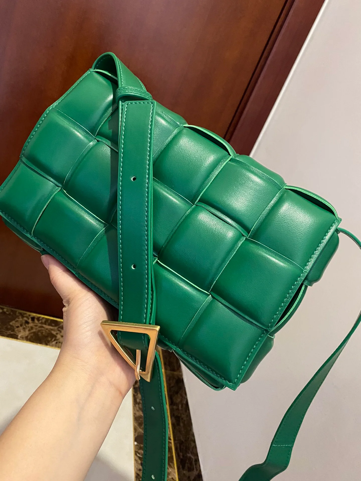 Поясная сумка BV из плетеной ткани, овечья кожа, 17 см 5х9 см 5 см