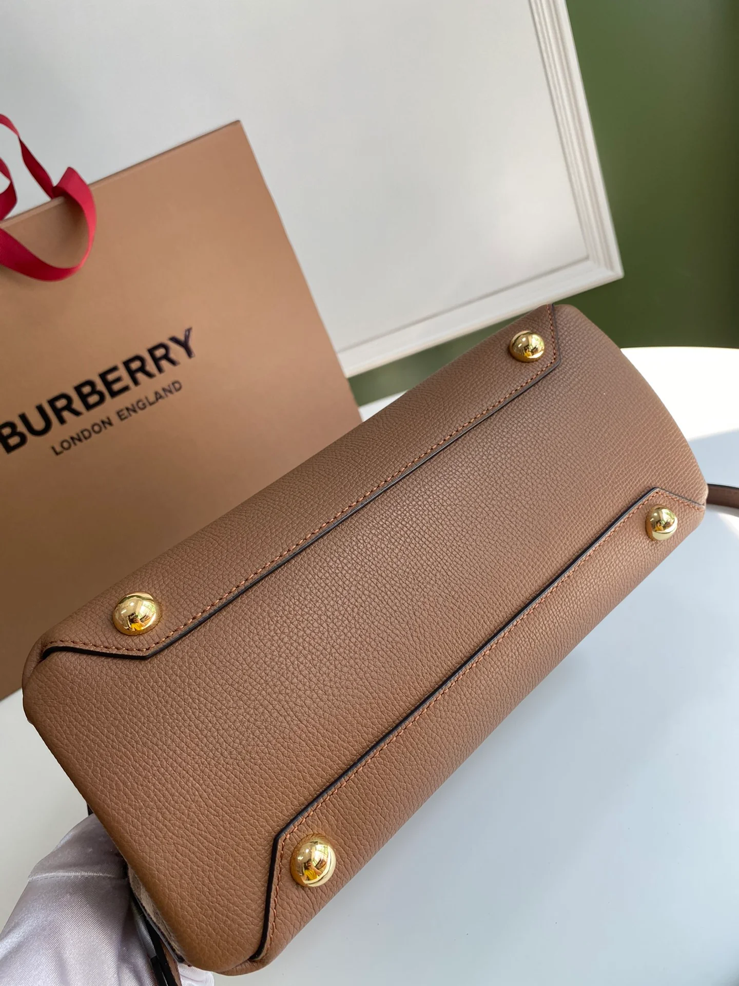 Сумка-шоппер Burberry bbr-the-banner, маленькая, коричневая.