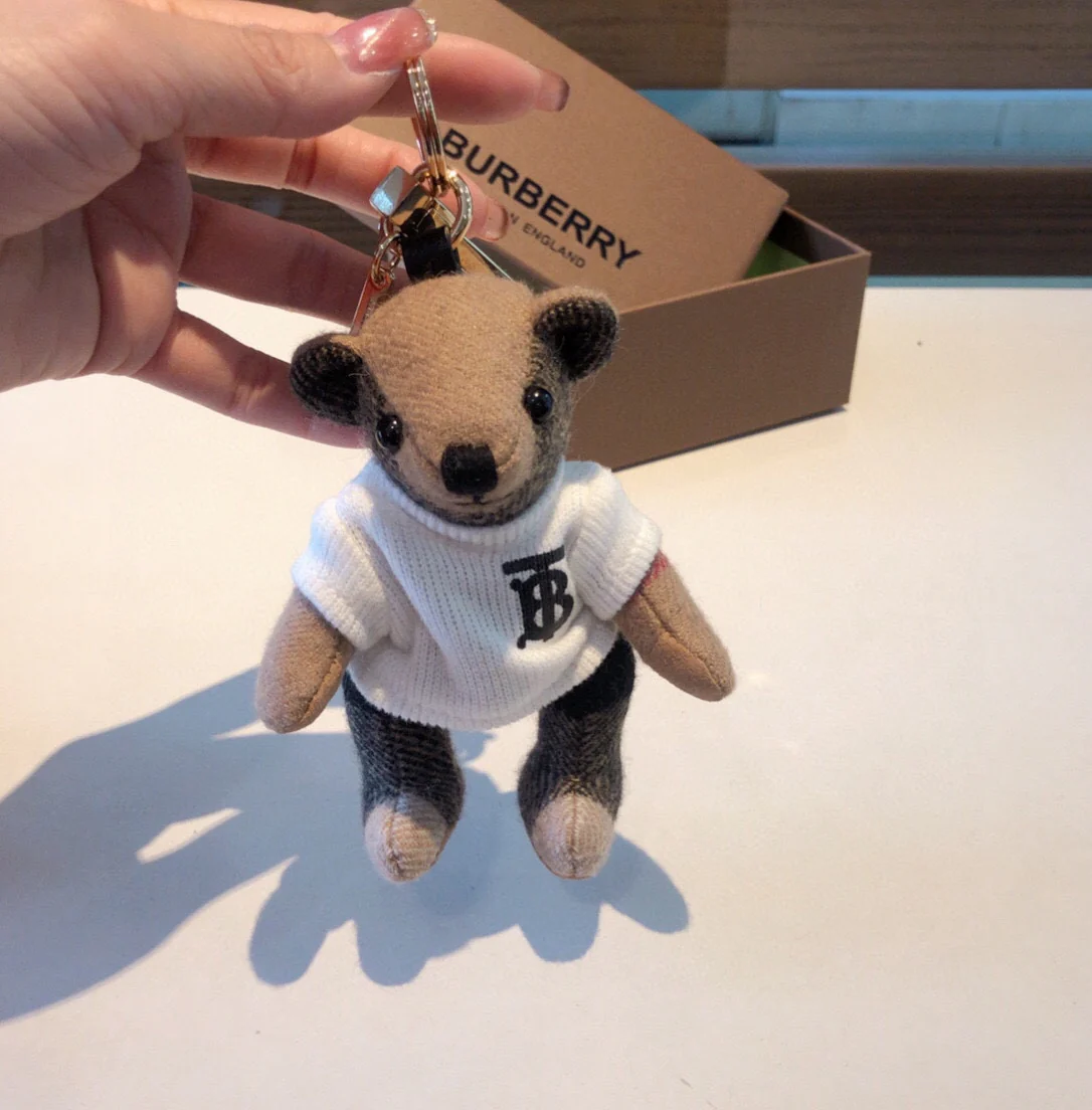 Burberry - Брелок в виде медведя для толстовки - Белый