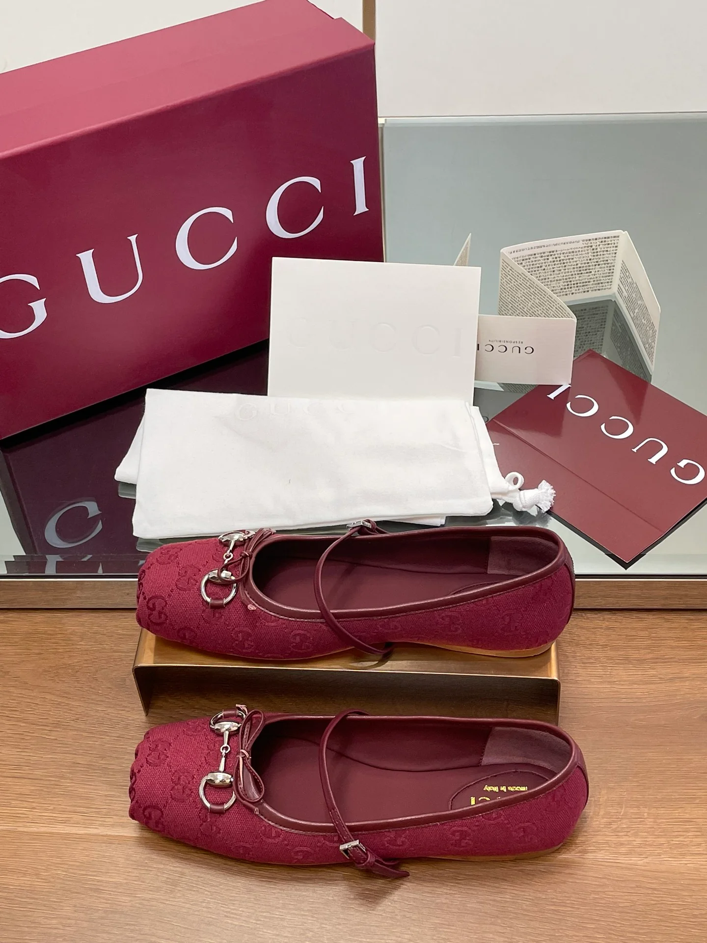 Балетки Gucci 2024 - красные