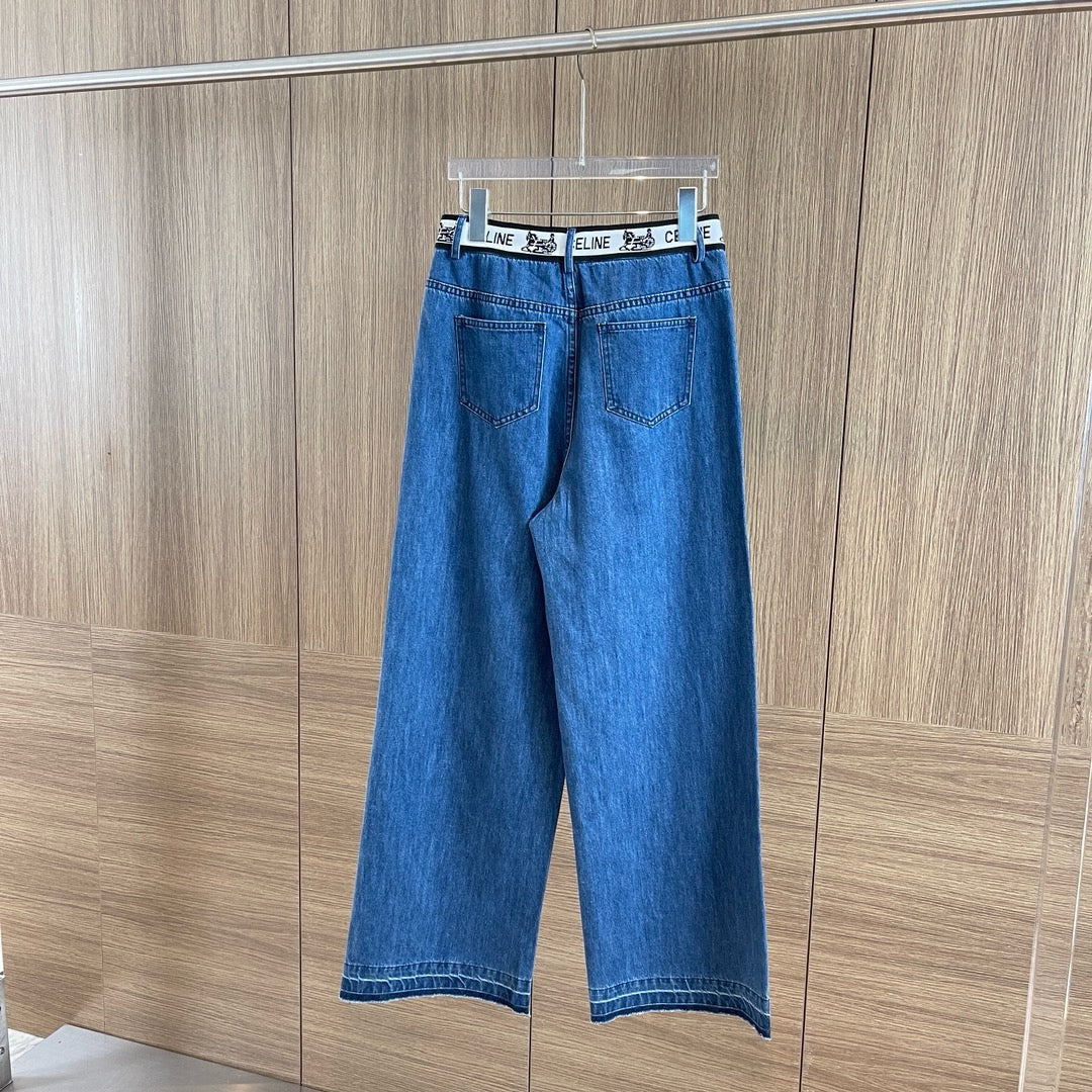 Джинсы Celine-2404 из тенселя с завязками