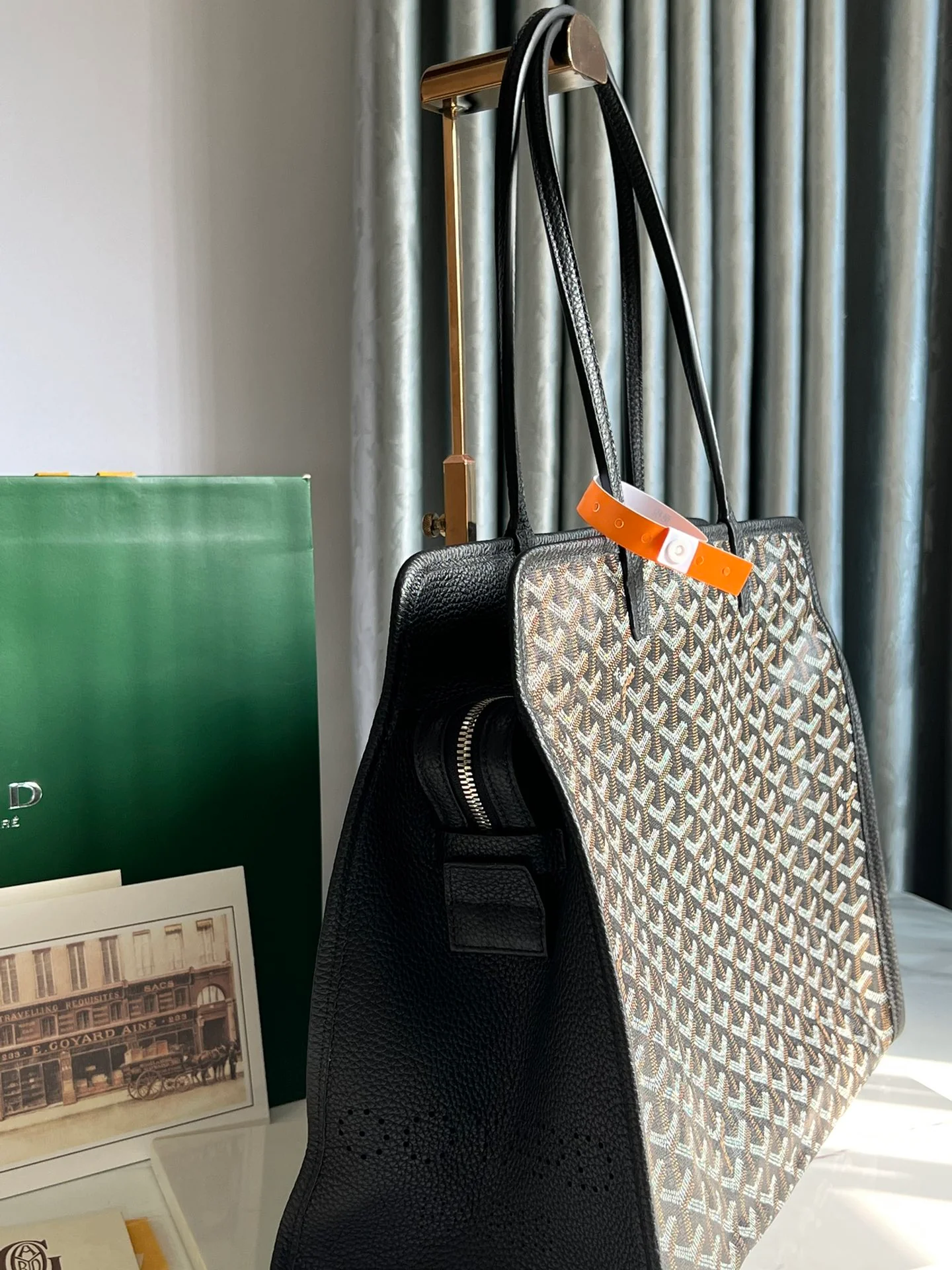 Маленькая складная сумка из парусины Goyard - черная - 1 шт.