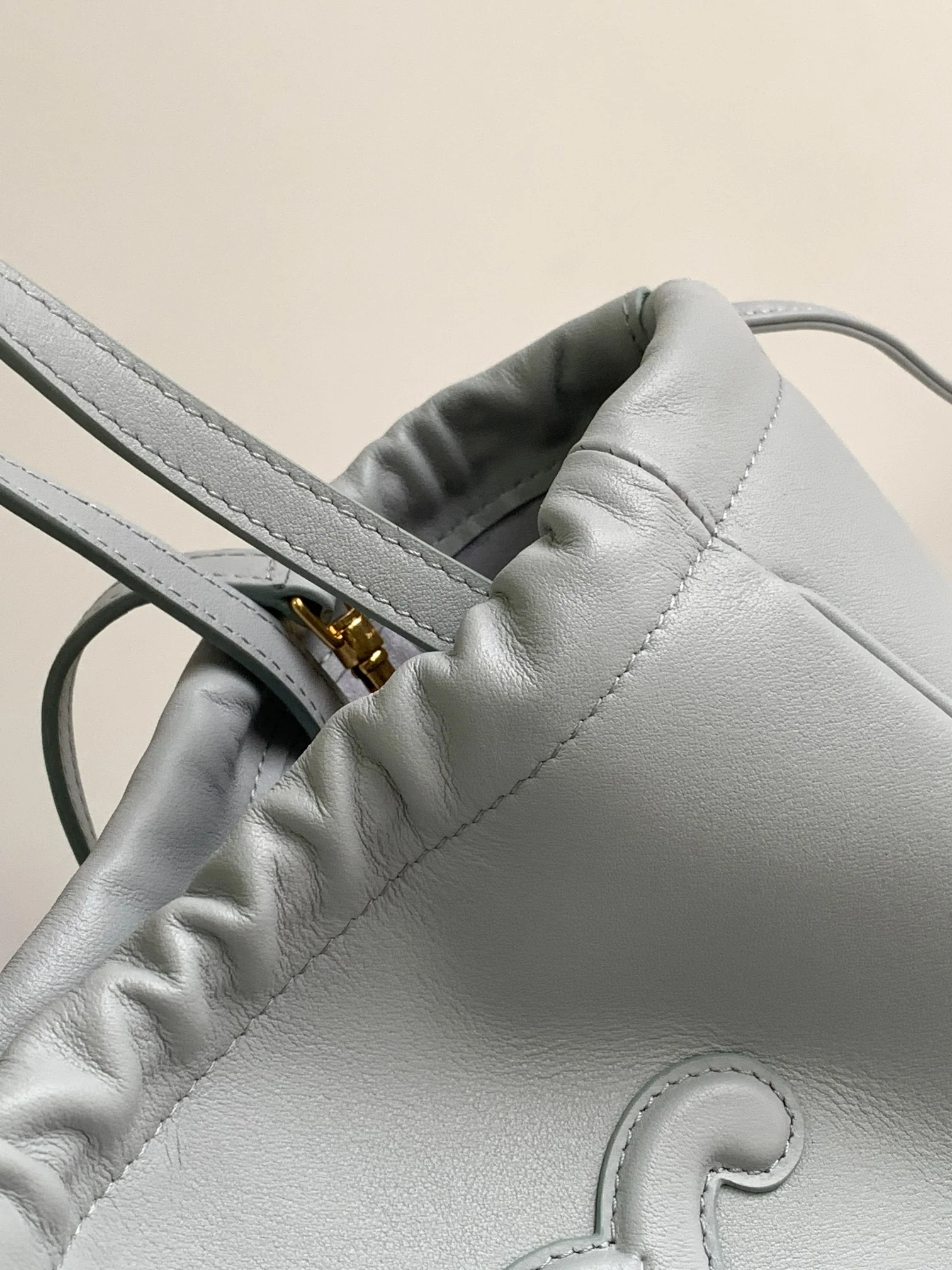 Сумка на завязках Celine Cuir Cabas - Маленькая - Нежно-голубая