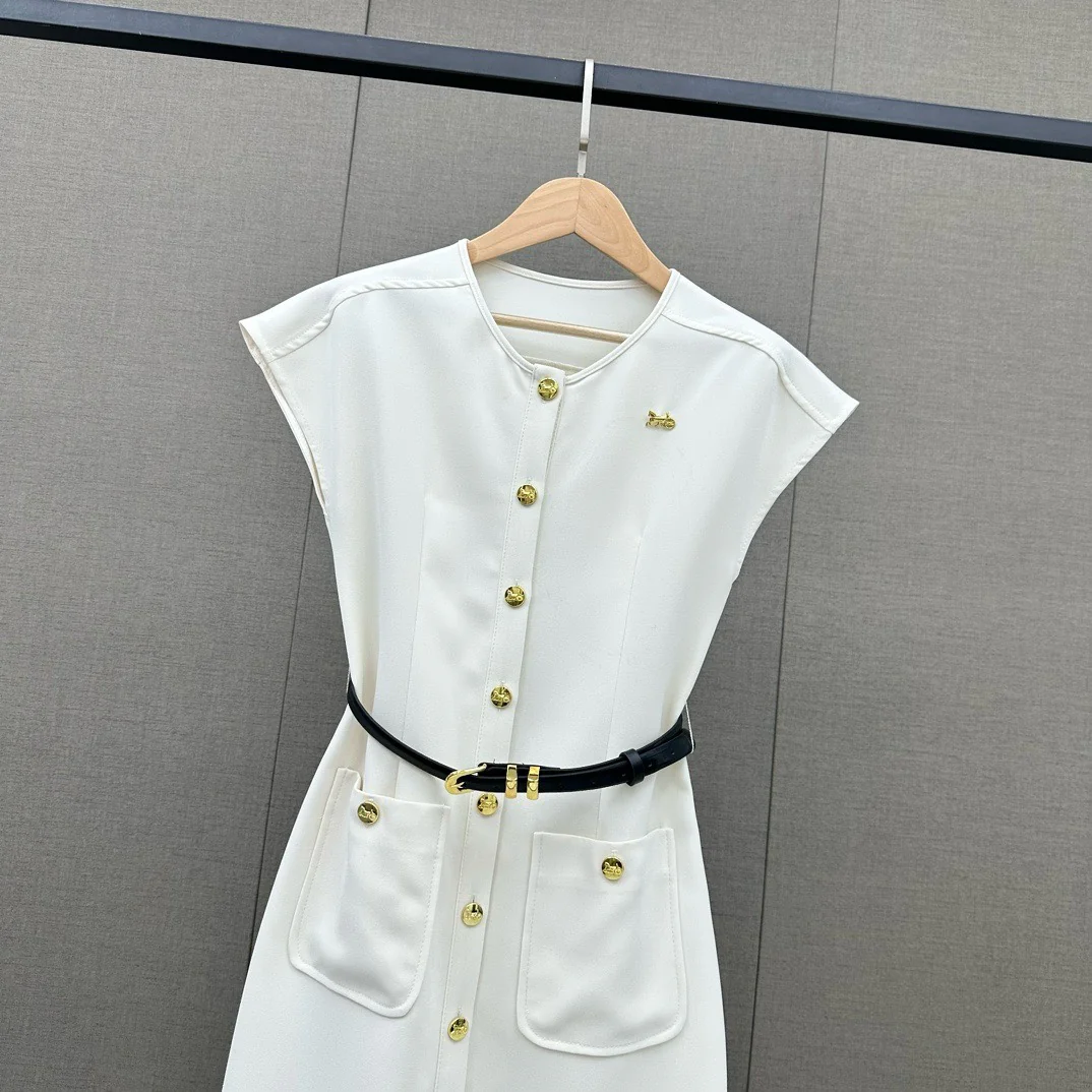 Celine-2404 - Элегантный комбинезон в стиле рабочей одежды с круглым вырезом