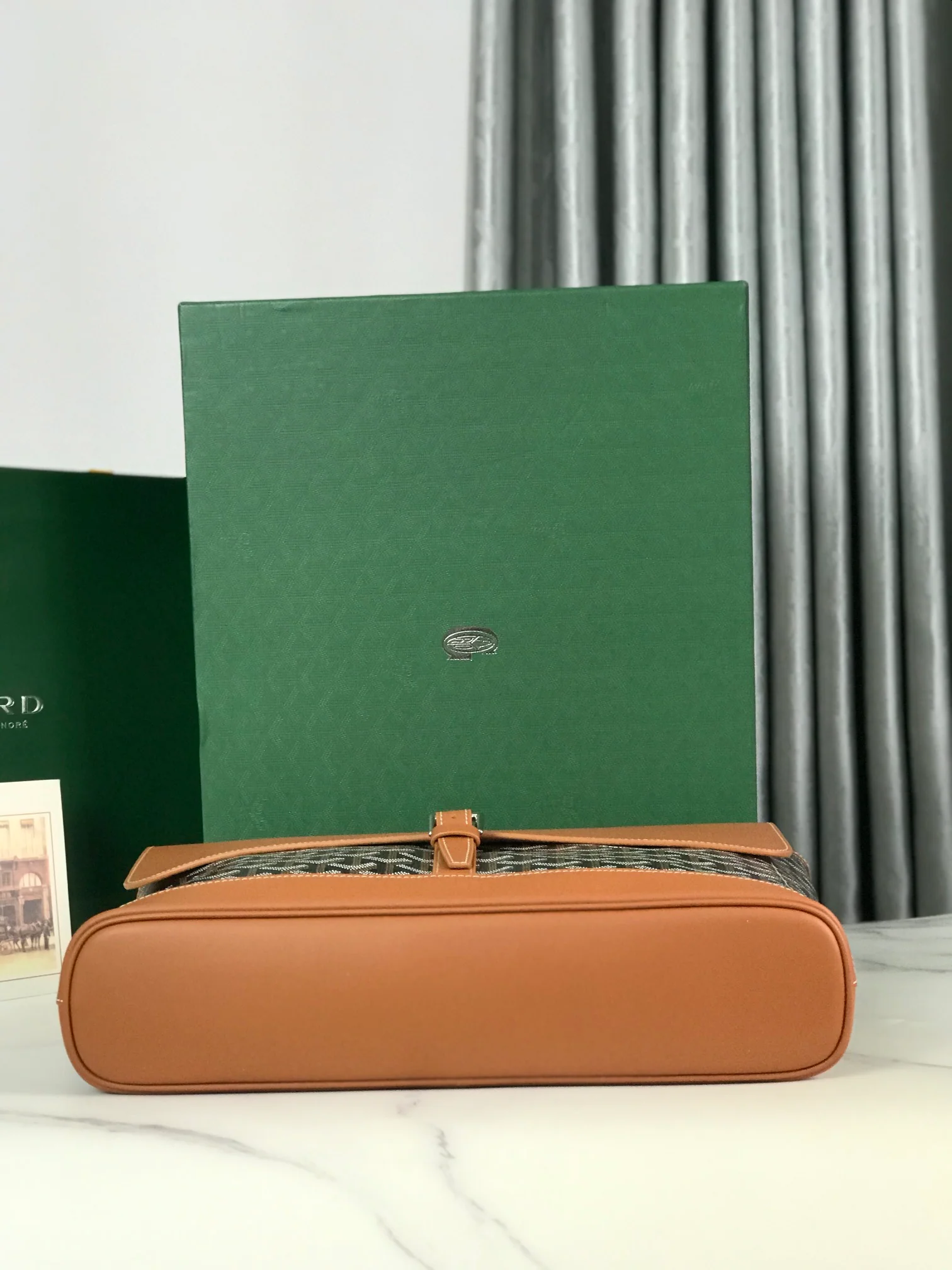 Сумка-мессенджер Goyard из льняного холста - коричневая