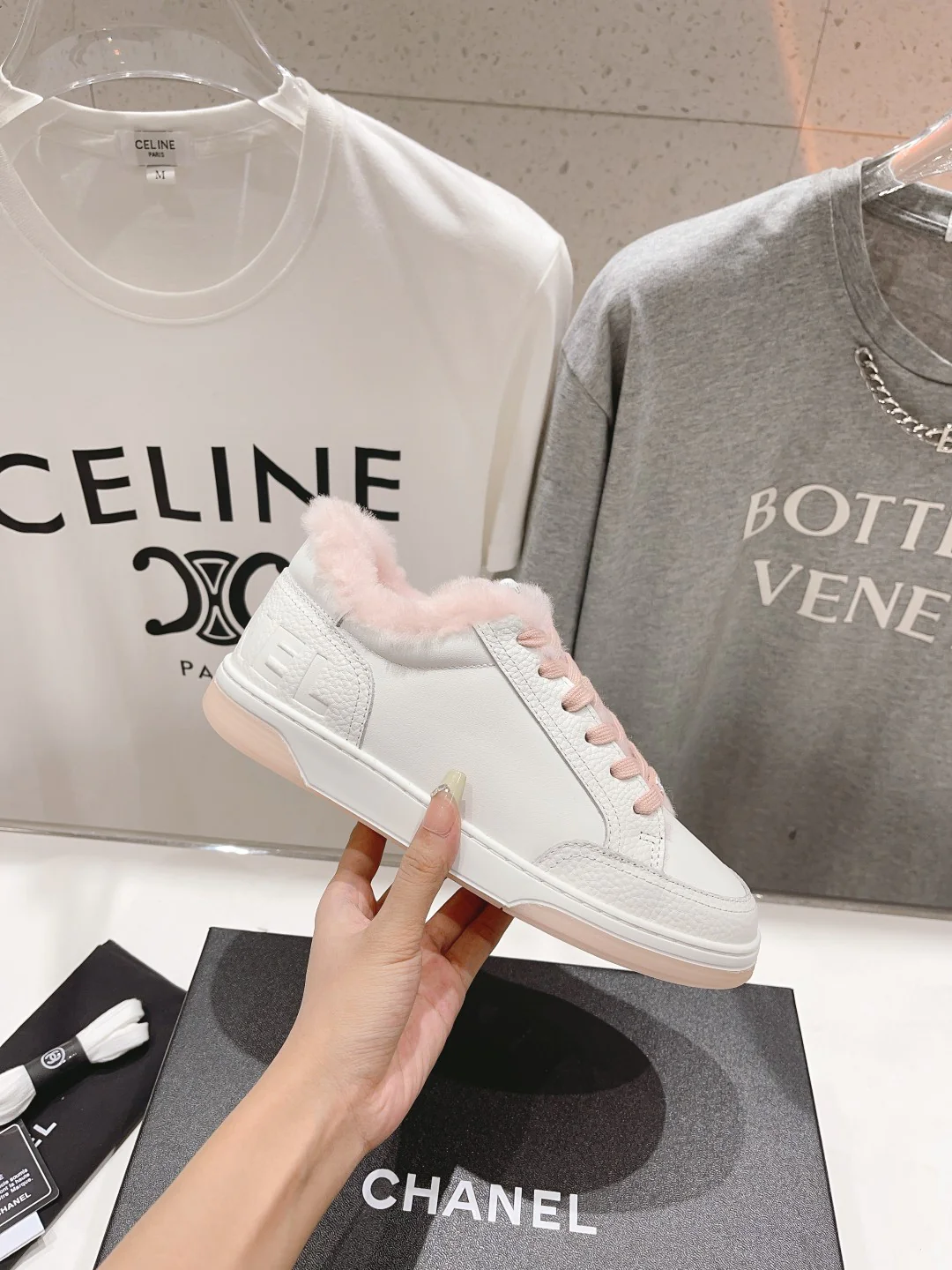 Повседневные туфли на платформе Chanel 2024 — розовые