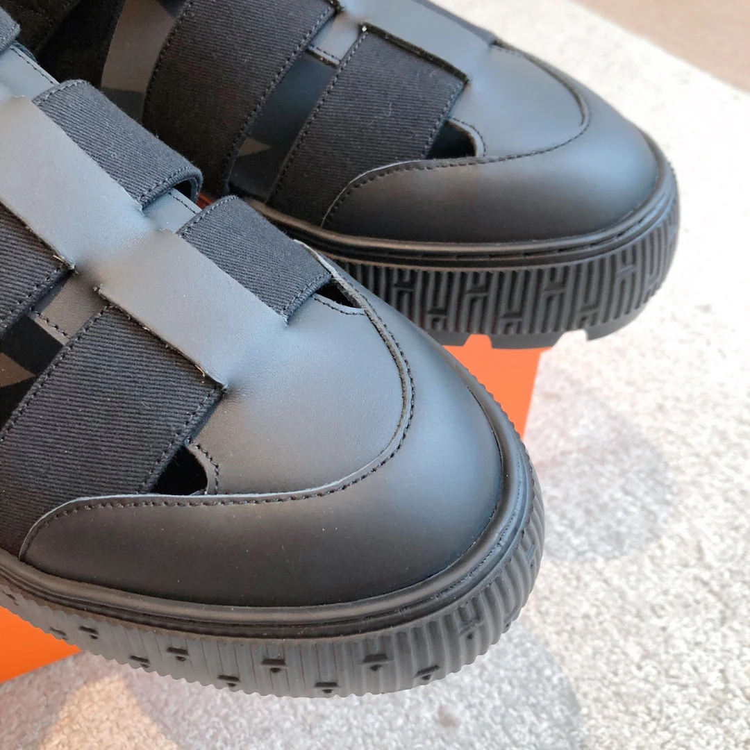 Коллекция Hermes 2023 года с подиума - Кожаные повседневные туфли - Унисекс - Черные