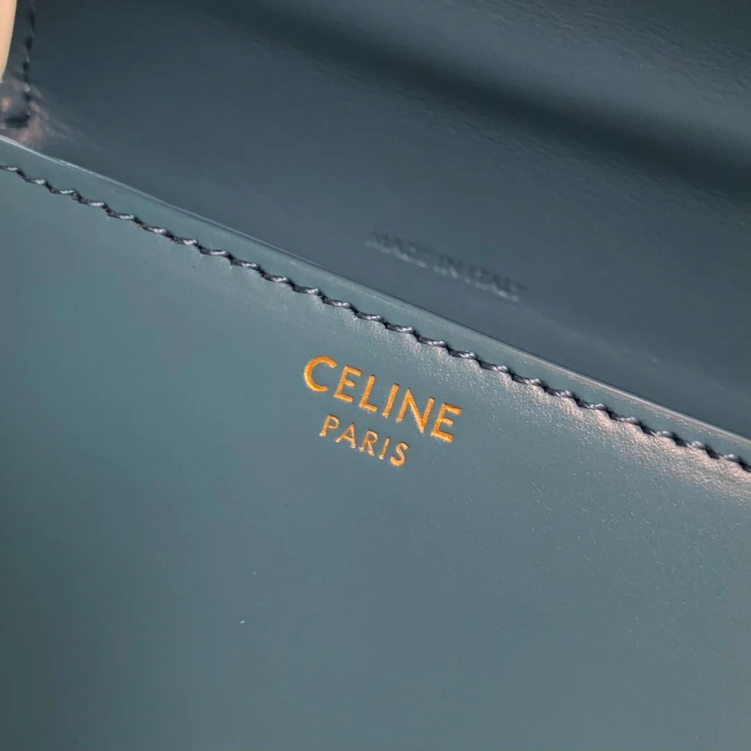 Седельная сумка Celine Cuir Besace - мини - синяя