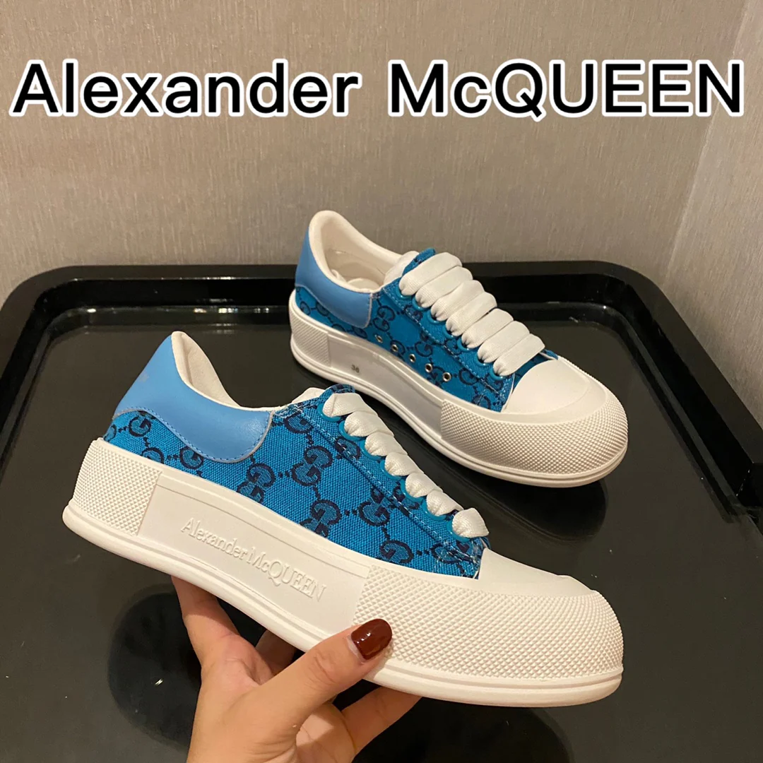 McQueen - Коллекция Vintage G - Туфли на платформе из парусины - Синие