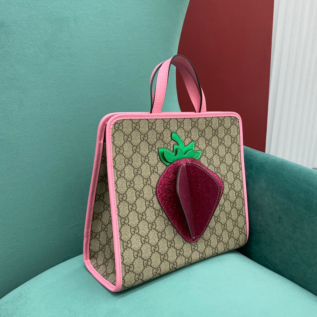 Gucci-夏季草莓购物袋