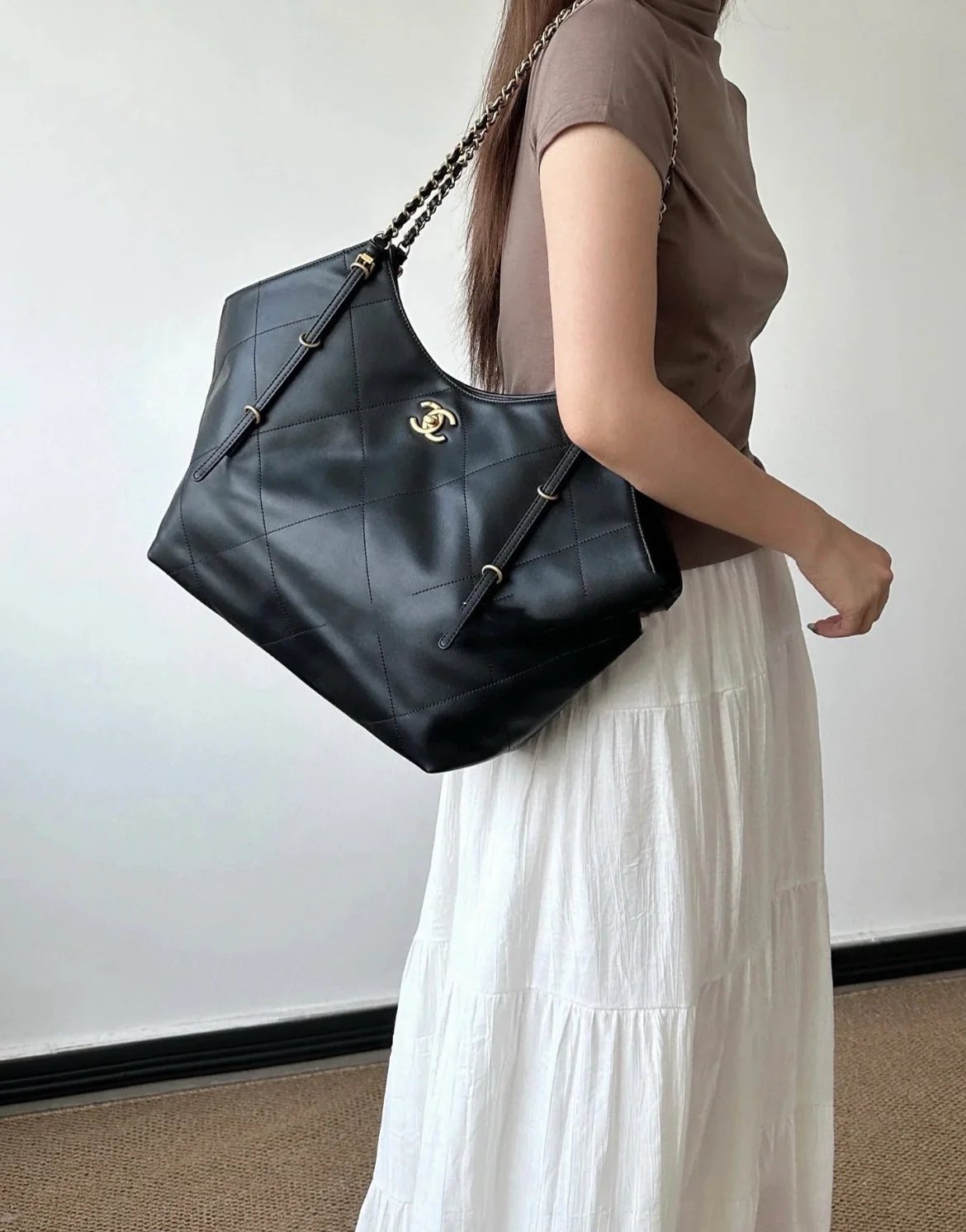 Большая сумка-шоппер 25s - черная