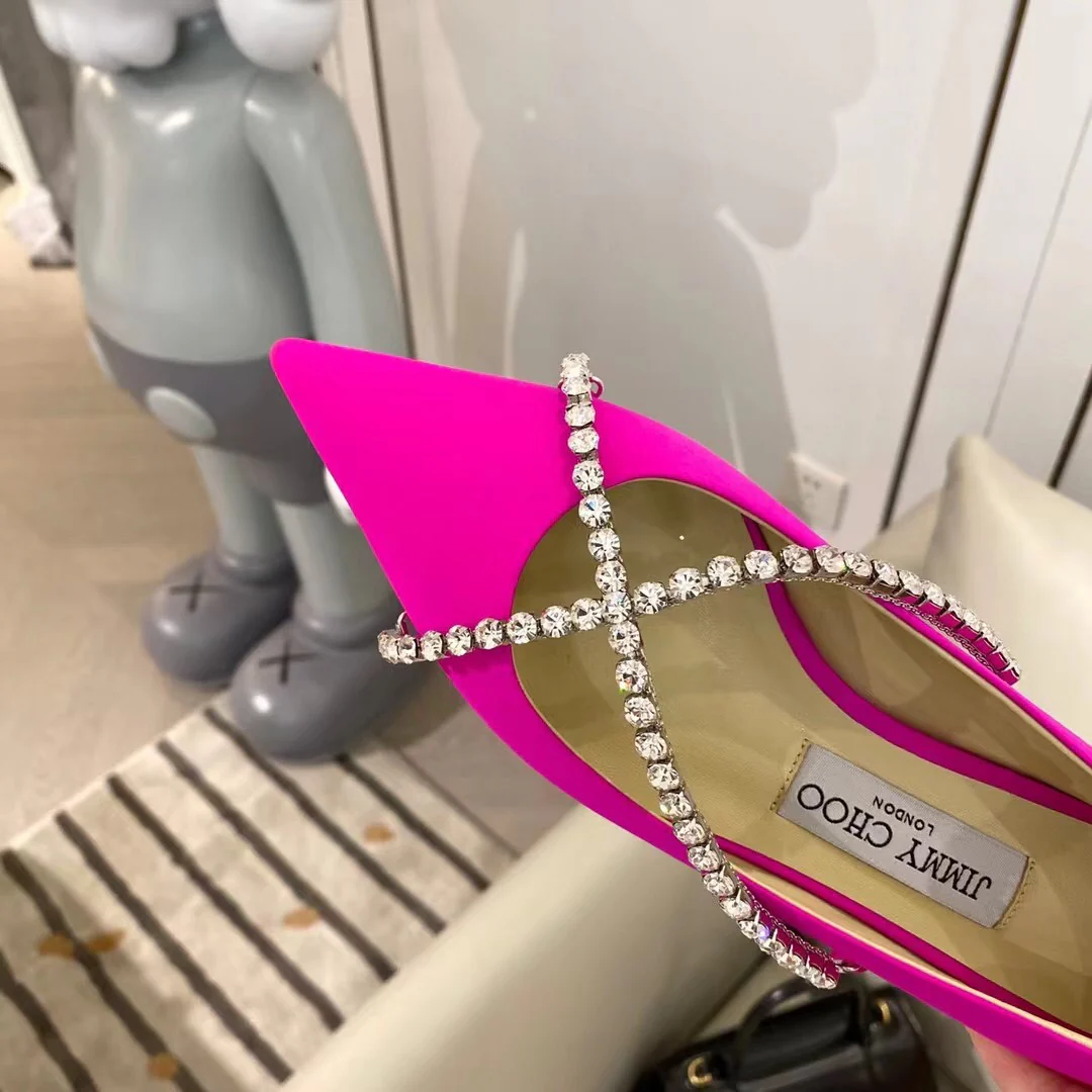 Jimmy - Цепочка с крестом и стразами - Туфли на плоской подошве - Персиково-розовый