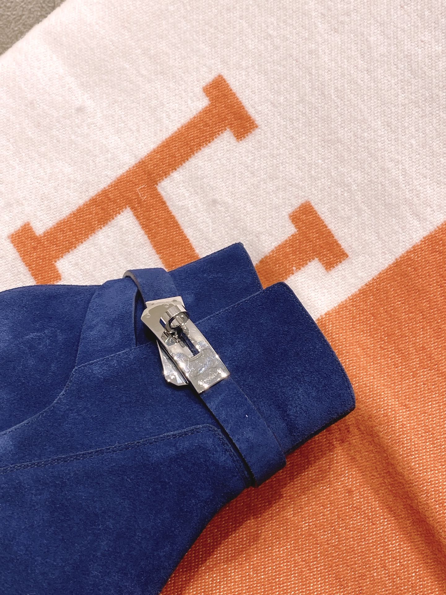 Ботильоны Hermes Kelly Buckle Collection - синие