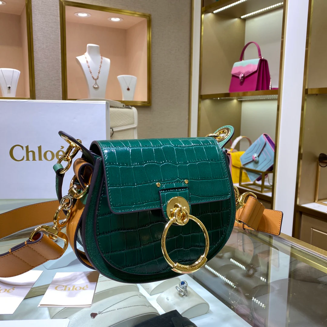 Сумка через плечо Chloe-tess - из кожи аллигатора - зеленая