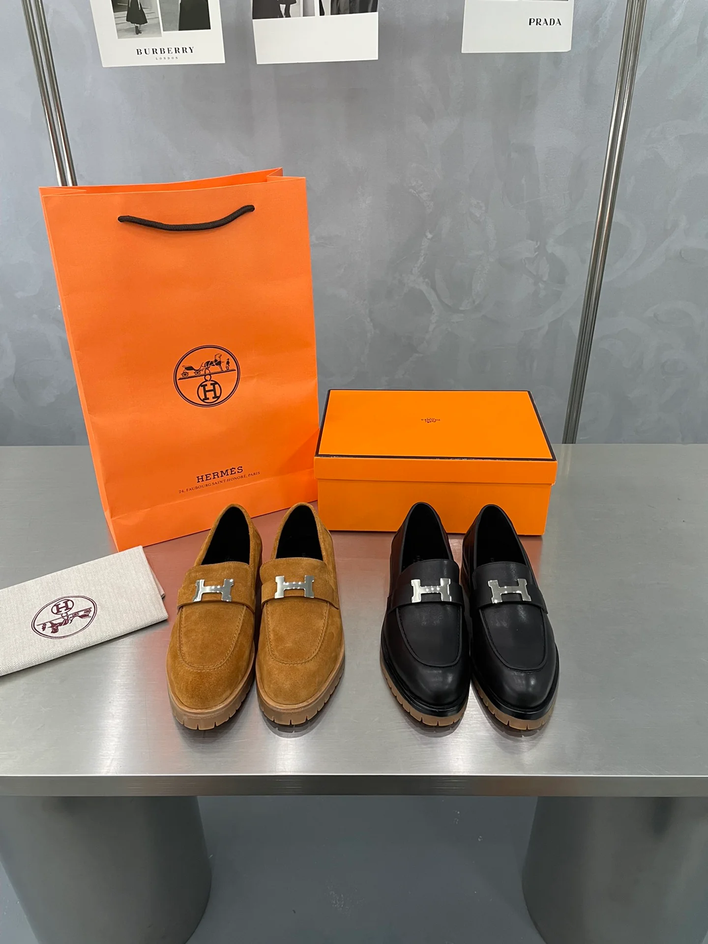 Классические туфли Hermes с пряжкой H в стиле афро