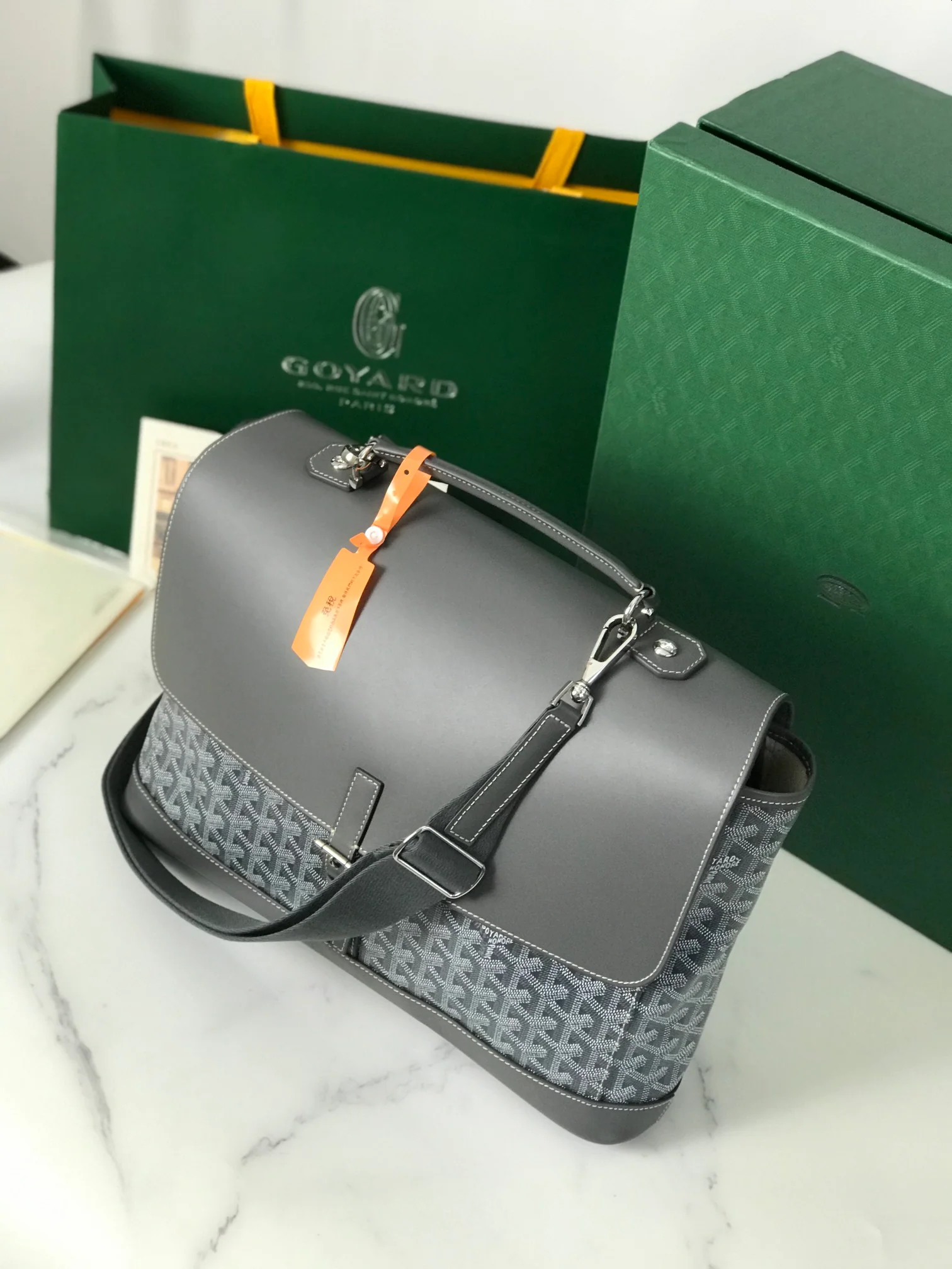 Сумка-мессенджер Goyard из льняной парусины - черная