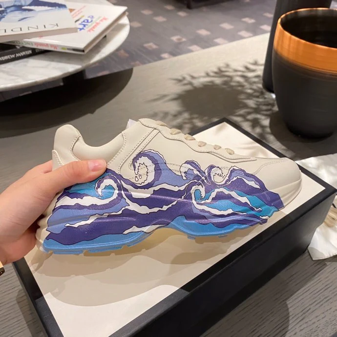 Массивные кроссовки Gucci - унисекс - 3