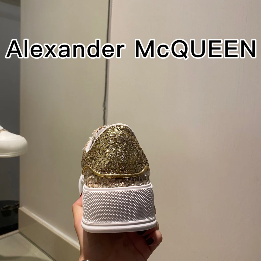McQueen - Верх из шерсти - Подошва сзади - Кед - Золотой