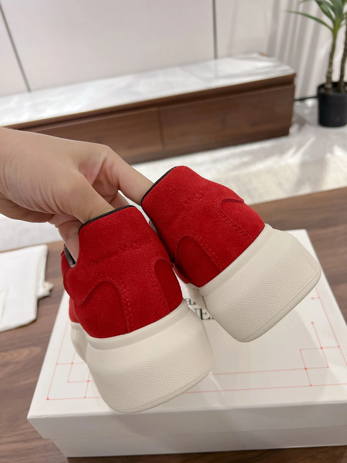 Повседневные туфли McQueen 2024 - Красные - 1