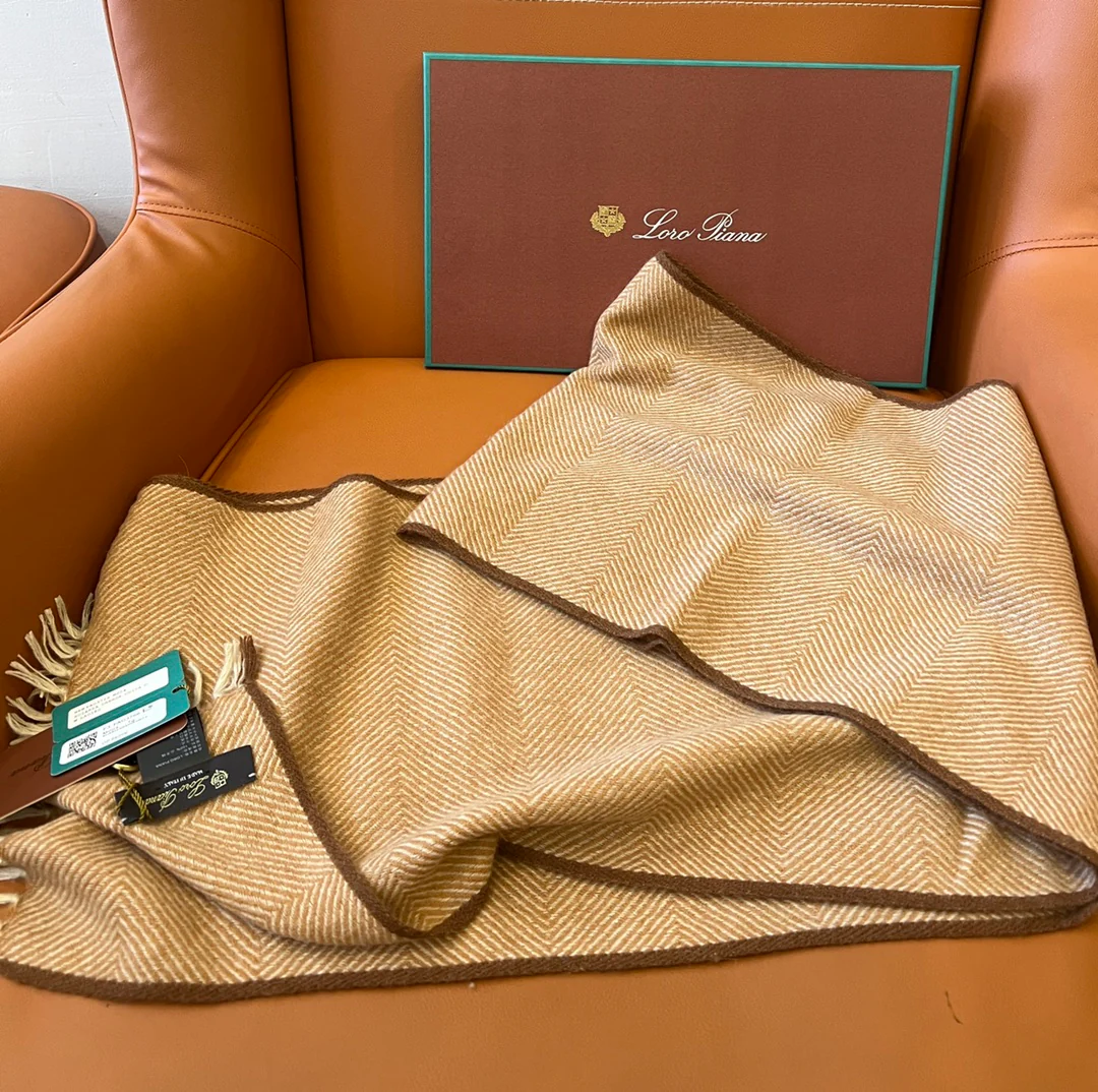 Мужской кашемировый шарф Loro Piana 2024 - 30-190 - светло-коричневый