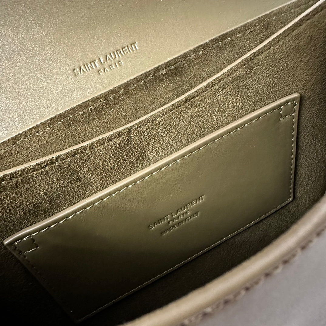 Сумка-седло YSL-Kaia, оливково-зеленая