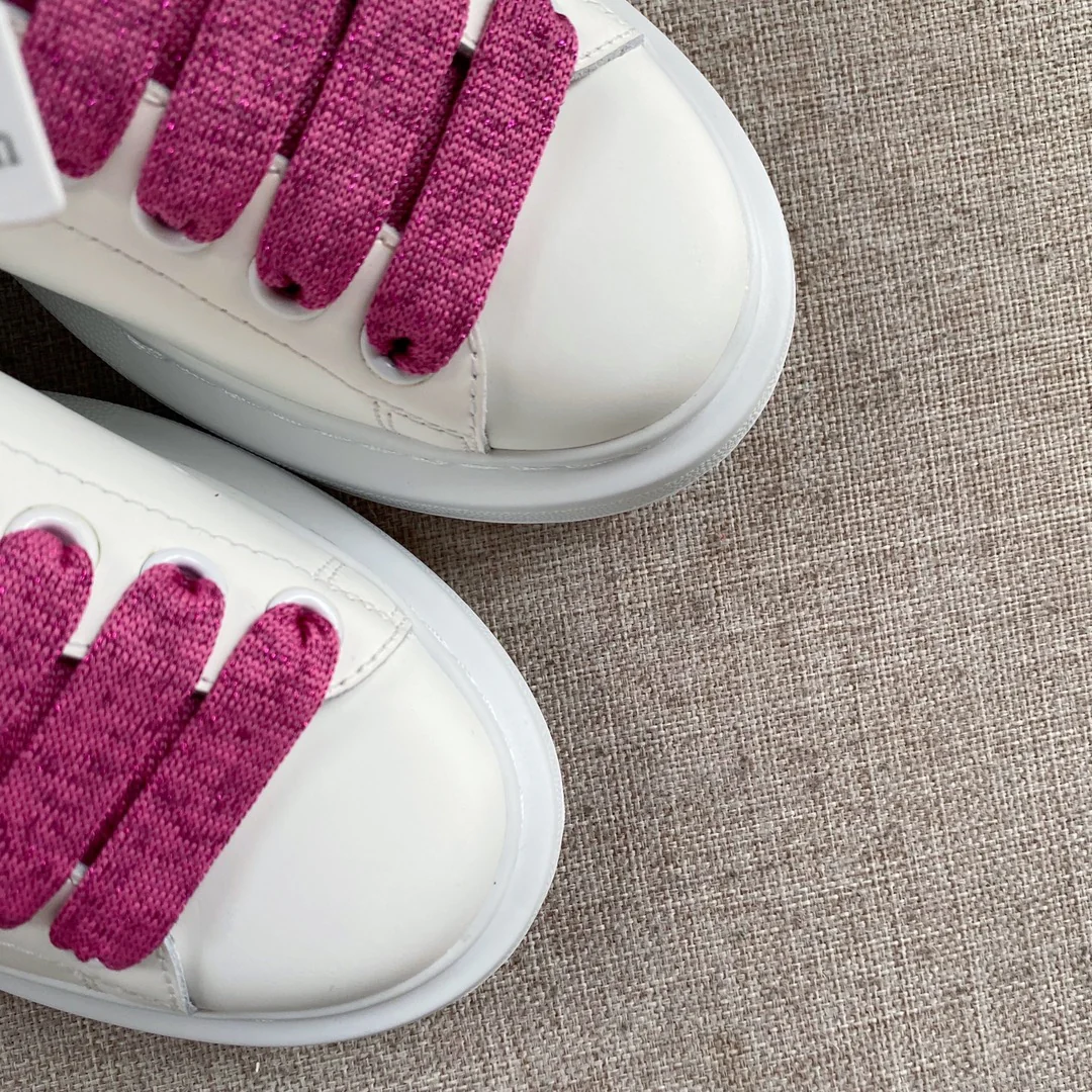 McQueen - Розовые - С блестящим низом - Белые кроссовки