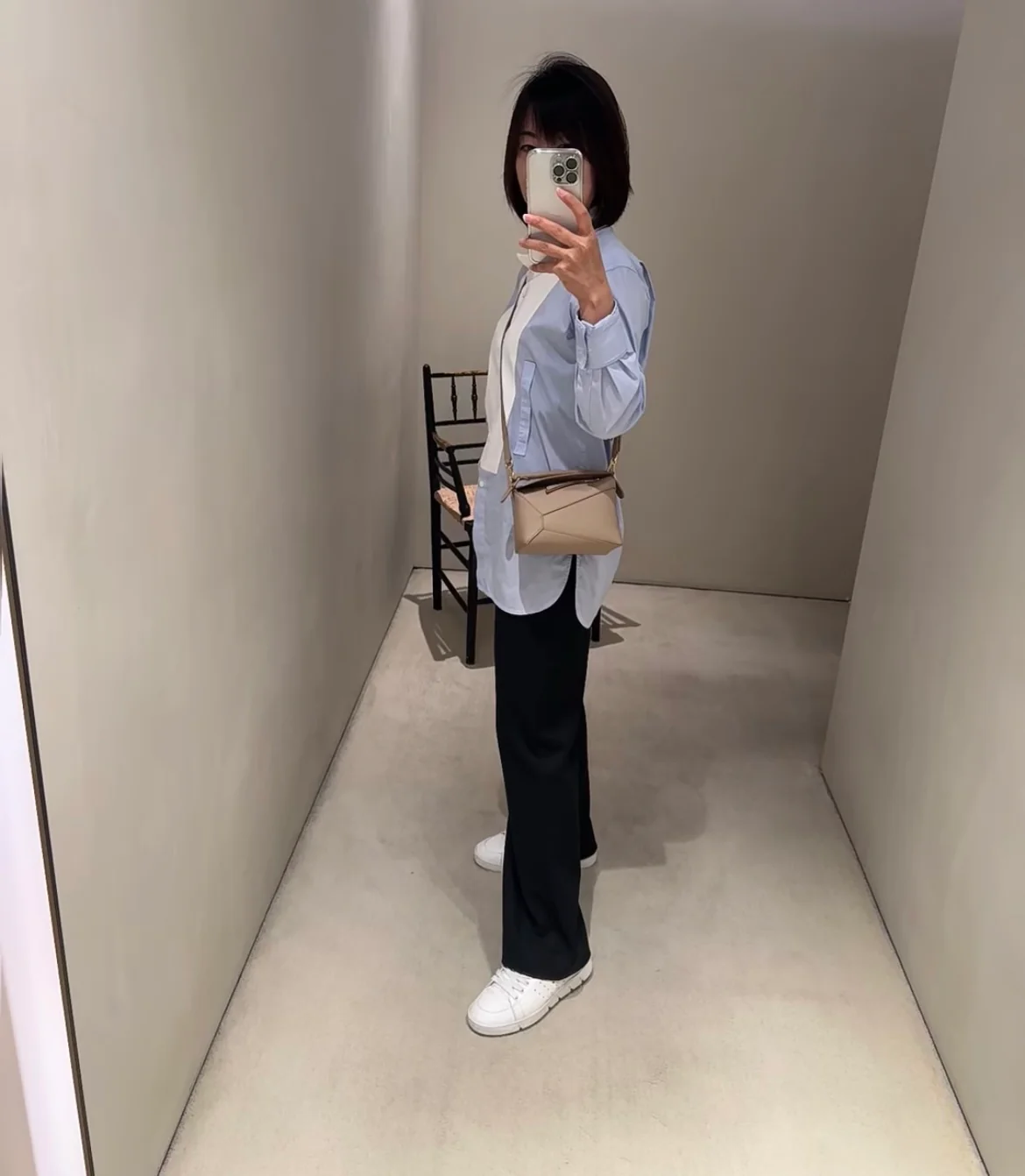 Миниатюрная кожаная модель Loewe Puzzle из телячьей кожи