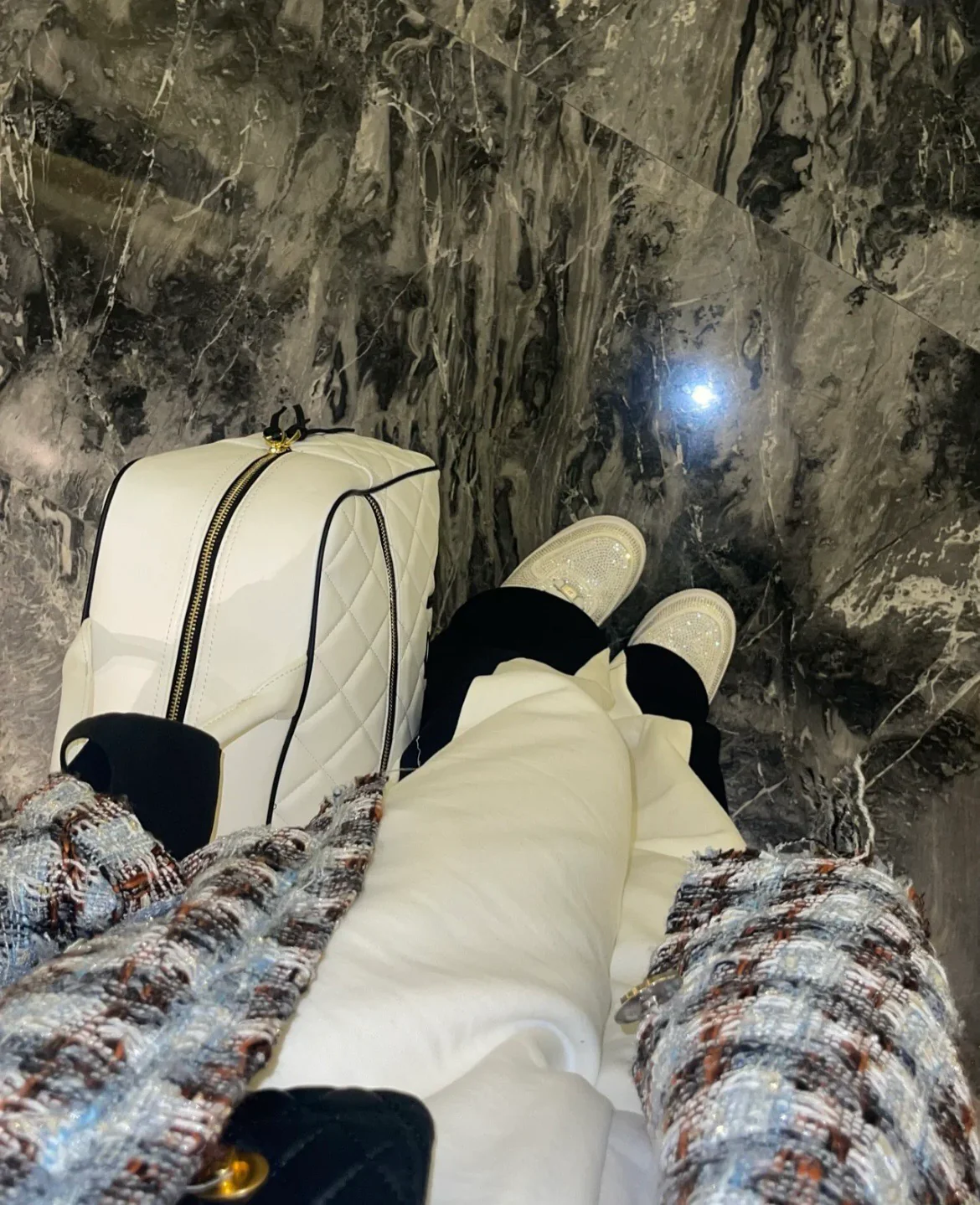 Сумка для переноски шаров для боулинга 25 пенсов - белая.