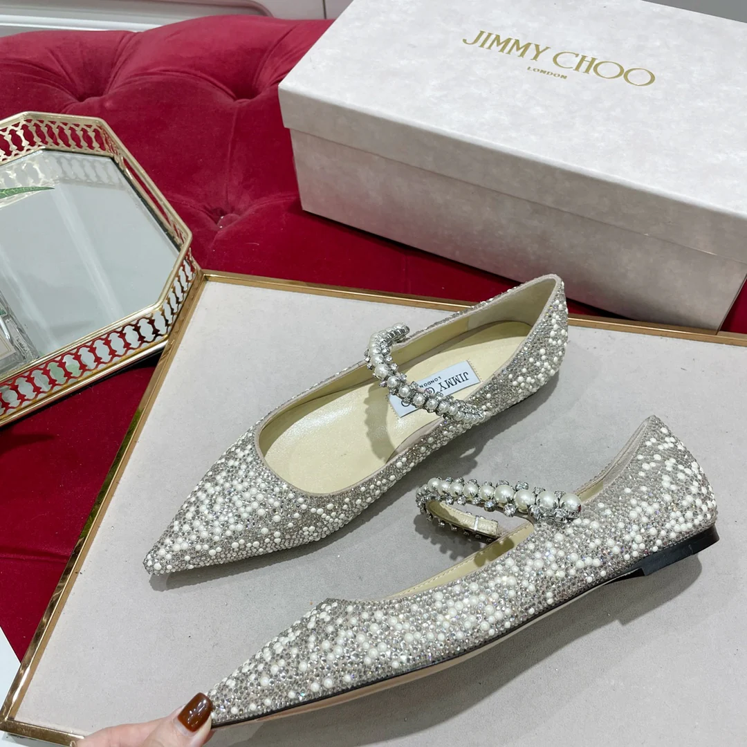 Jimmy - Жемчужное ожерелье - Туфли с острым носком - Балетки