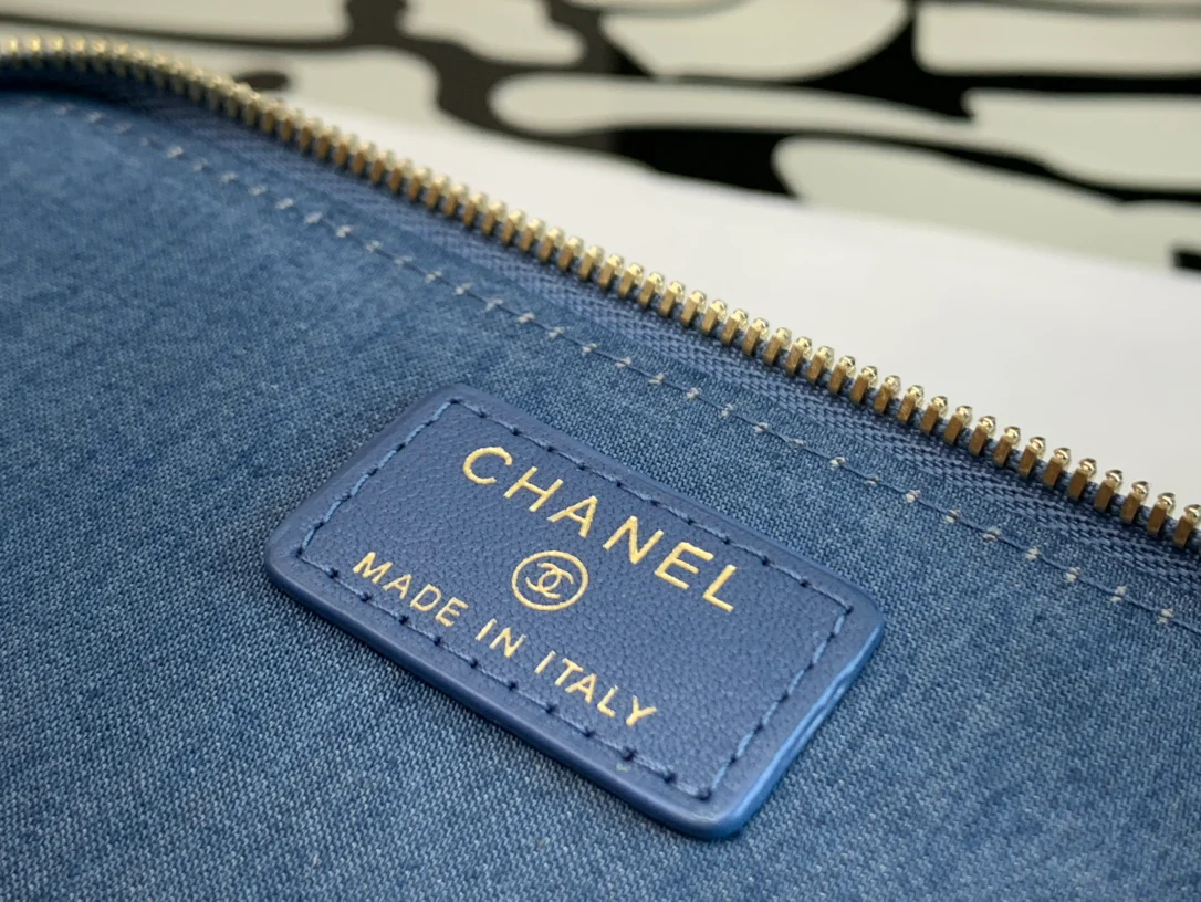 Chanel - Джинсовый золотой шарик - Квадратная коробка - Темно-синий