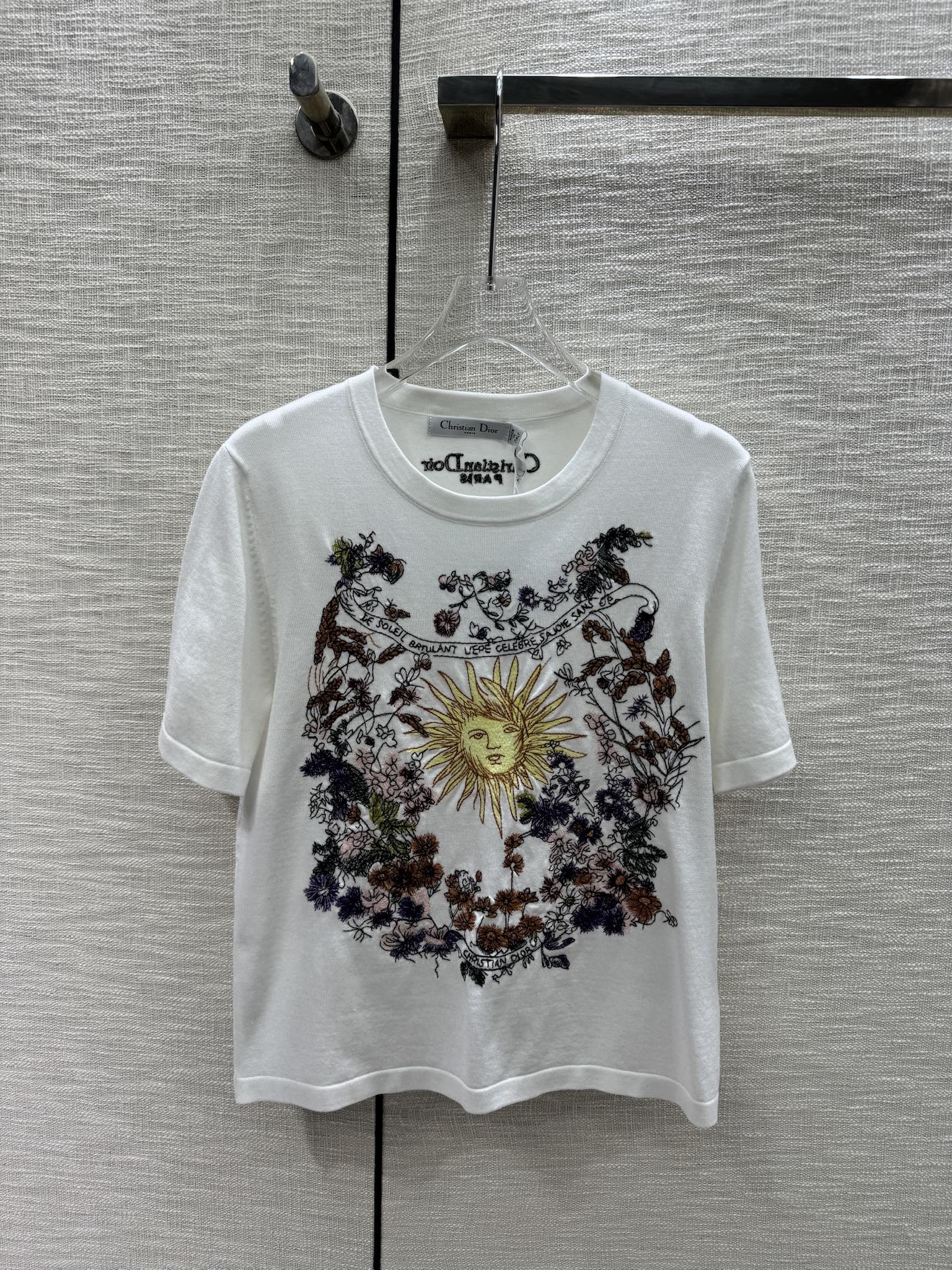 Dior 2403 - Apollo Collection Вязаный свитер с коротким рукавом - Белый