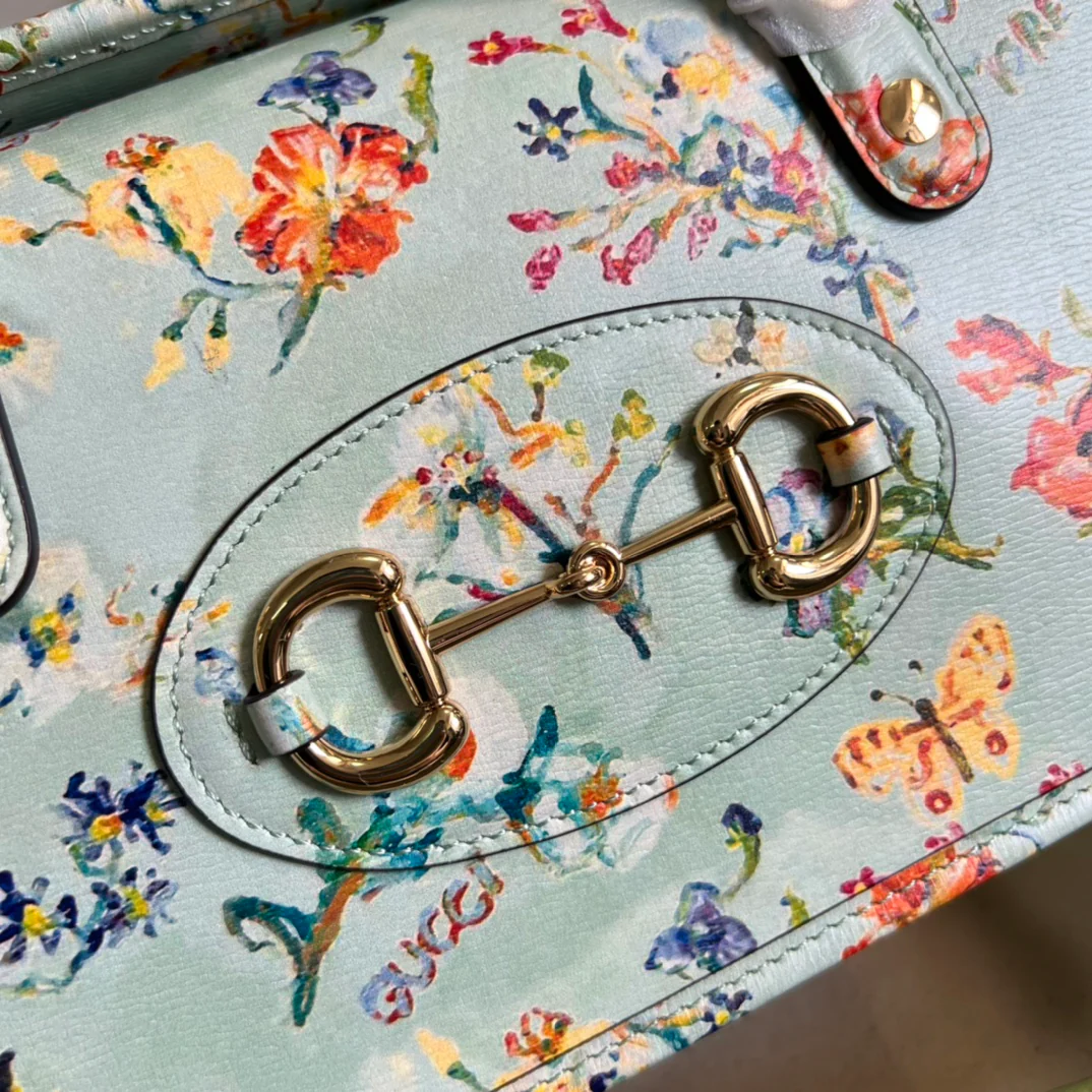 Сумка-тоут Gucci Ophidia Square Retro - 23x16x12 мм - зеленая, из натуральной кожи с принтом.