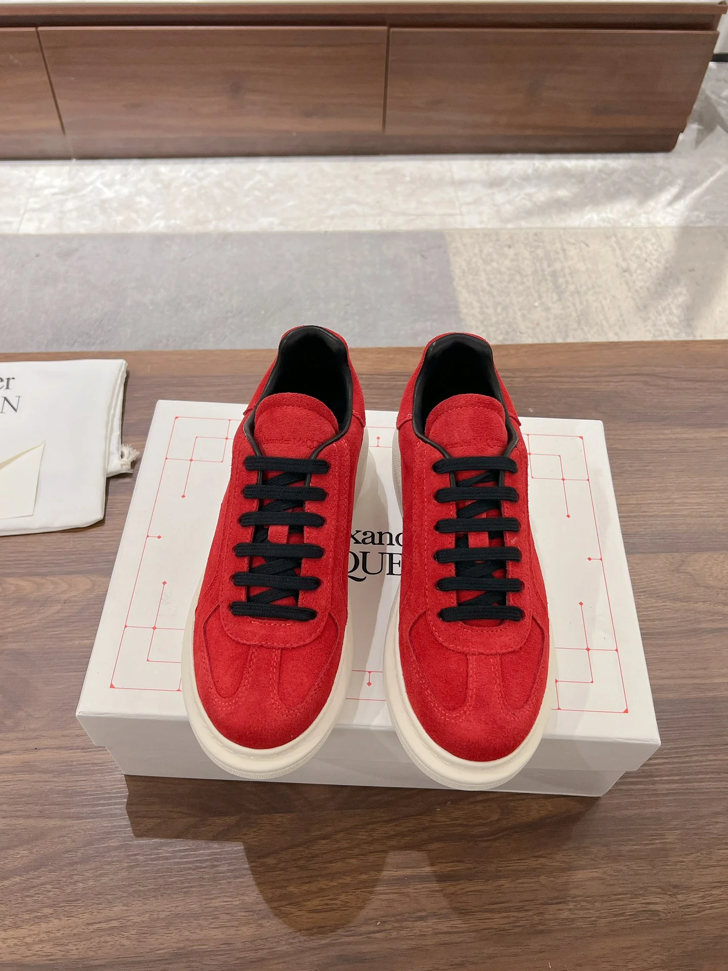 Повседневные туфли McQueen 2024 - Красные - 1