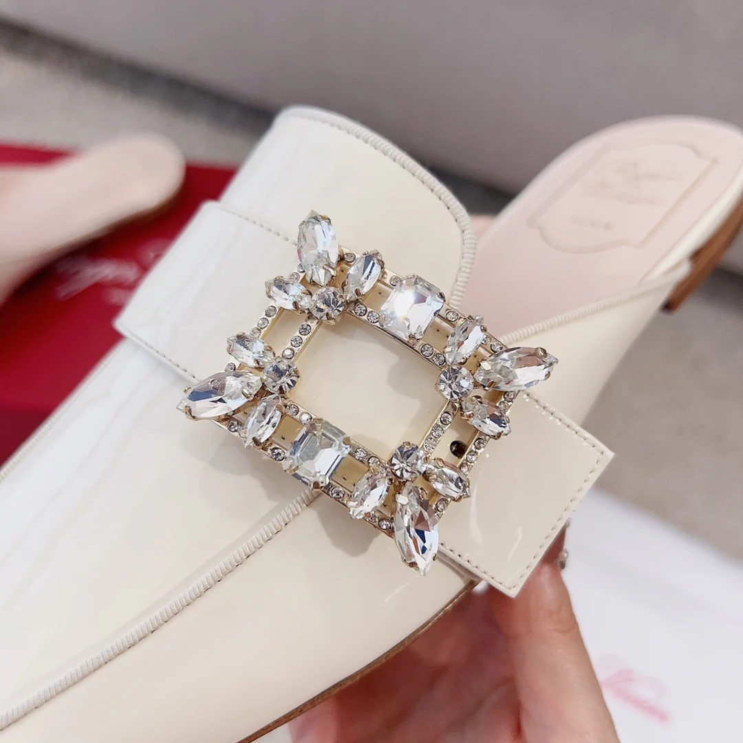 Обувь RV - Лоферы ?Версаль? с ромбовидной пряжкой - белые