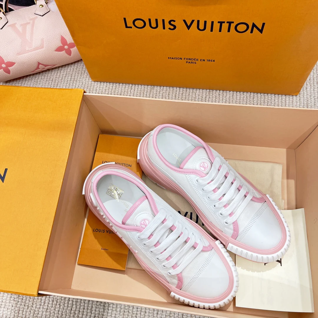 Серия LV-Squad - Кроссовки - Белые и розовые - 1